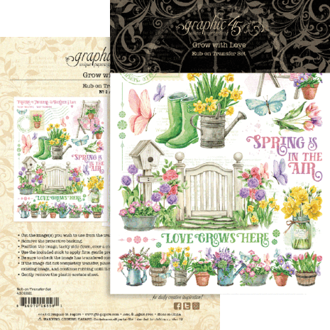 Graphic 45 Grow with Love Rub-On Transfers (4502821) (OUTLET)