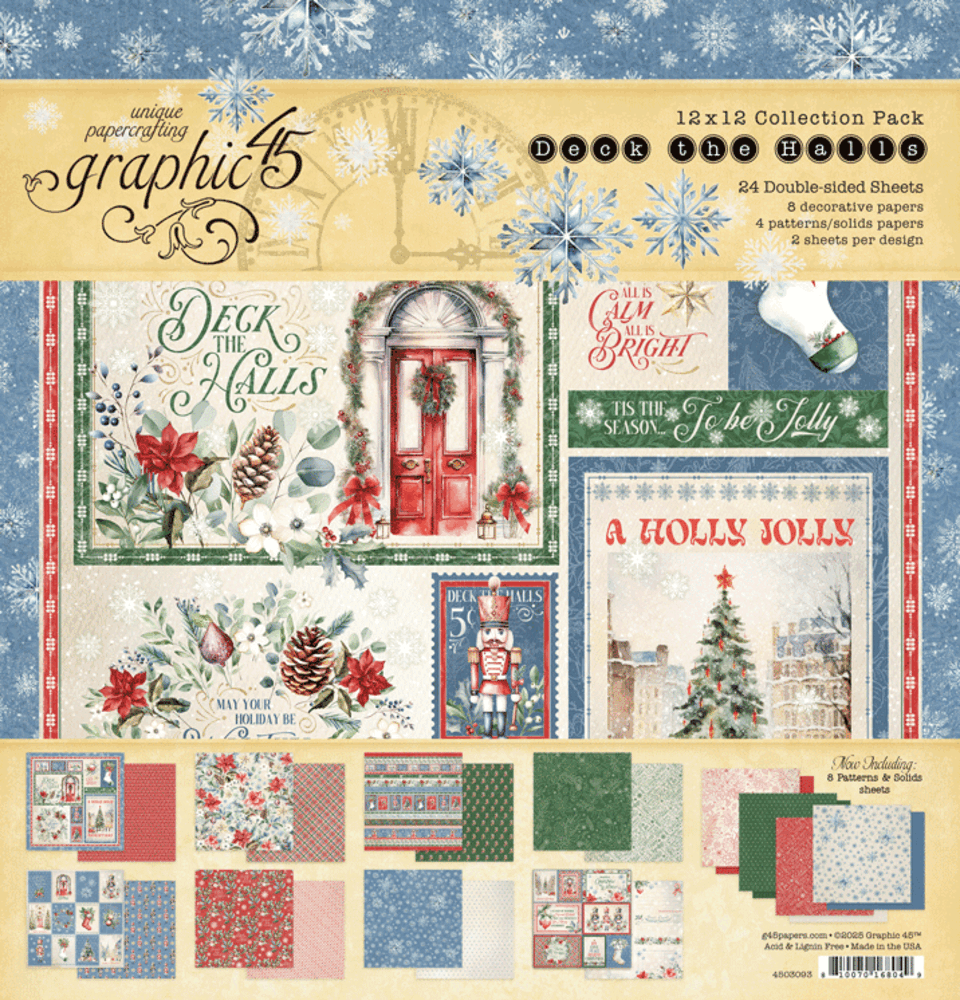 Graphic 45 Deck the Halls 12x12 Inch Collection Pack (4503093) (OUTLET)