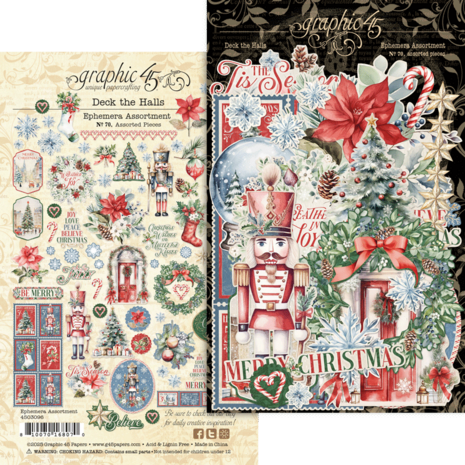 Graphic 45 Deck the Halls Ephemera Set (4503096) (OUTLET)