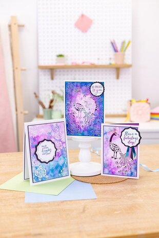 Gemini 3-in-1 Floral Peacock Create-a-Card Dies (GEM-MD-CAD-FLPE) (OUTLET)