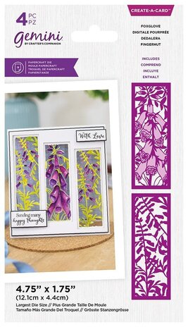 Gemini Floral Panel Foxglove Create-a-Card Dies (GEM-MD-CAD-FP-FOXG) (OUTLET)