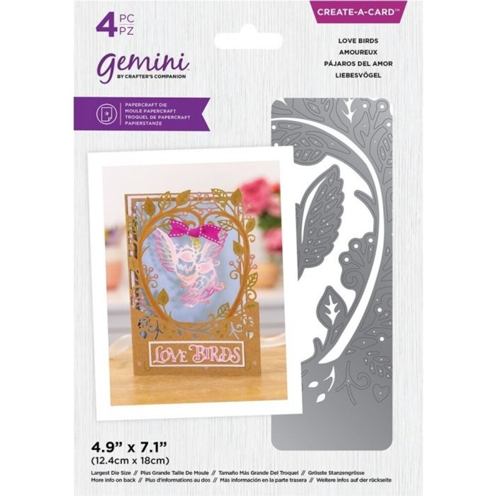 Gemini Love Birds Create-a-Card Dies (GEM-MD-CAD-LBIR) (OUTLET)