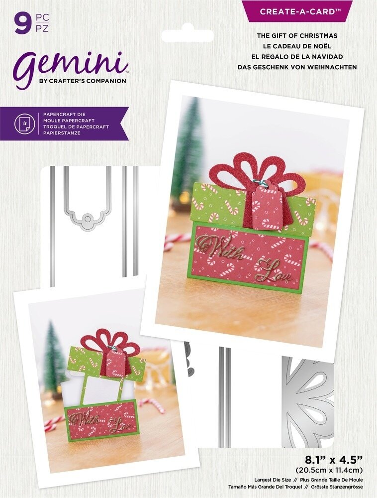 Gemini Message Reveal The Gift of Christmas Create-a-Card Dies (GEM-MD-CAD-MR-GIFT) (OUTLET)