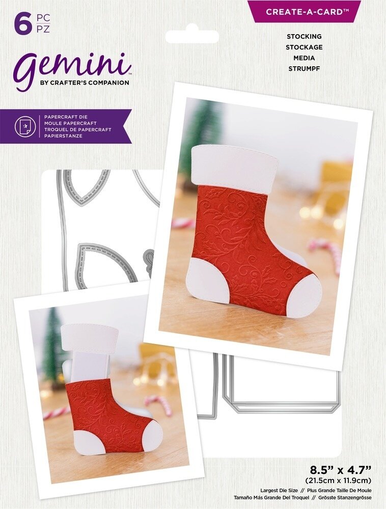 Gemini Message Reveal Stocking Create-a-Card Dies (GEM-MD-CAD-MR-STO) (OUTLET)