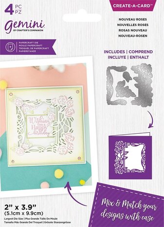 Gemini Floral Aperture Nouveau Roses Create-a-Card Dies (GEM-MD-CAD-NRO) (OUTLET)
