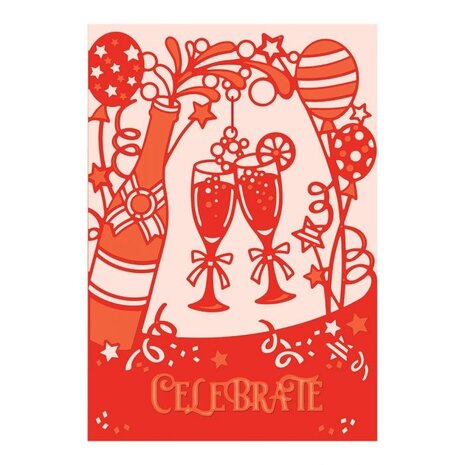 Gemini Raise your Glasses Create-a-Card Dies (GEM-MD-CAD-RAYG) (OUTLET)