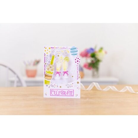 Gemini Raise your Glasses Create-a-Card Dies (GEM-MD-CAD-RAYG) (OUTLET)