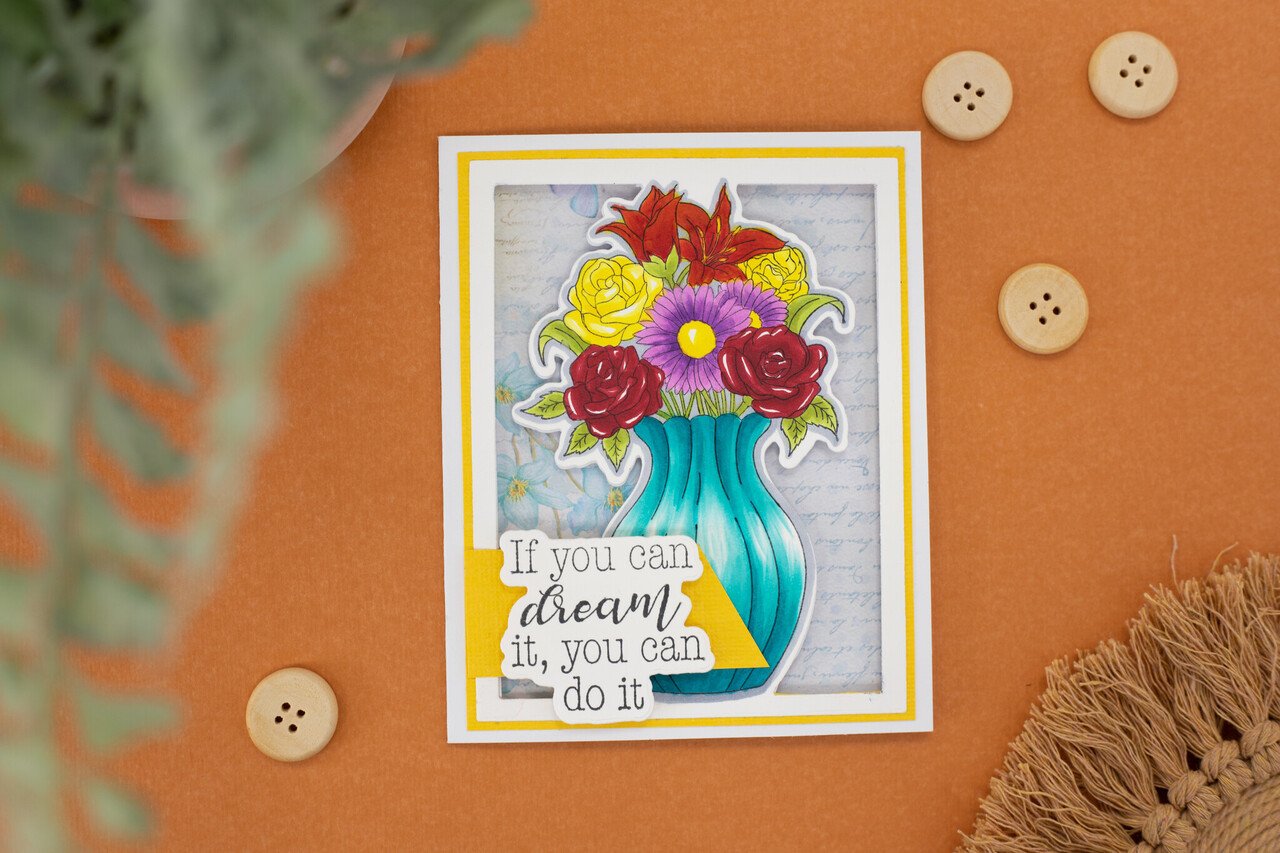 Gemini Colourable Create-a-Card Stamp & Die A Special Bouquet (GEM-STD-ASBO) (OUTLET)
