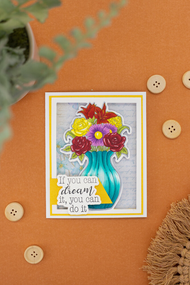 Gemini Colourable Create-a-Card Stamp & Die A Special Bouquet (GEM-STD-ASBO) (OUTLET)
