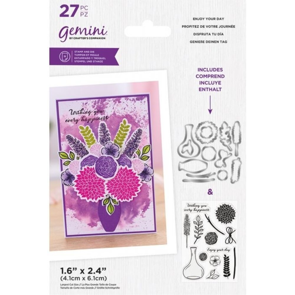 Gemini Enjoy Your Day Build-A-Bouquet Stamp & Die (GEM-STD-BAB-EJD) (OUTLET)