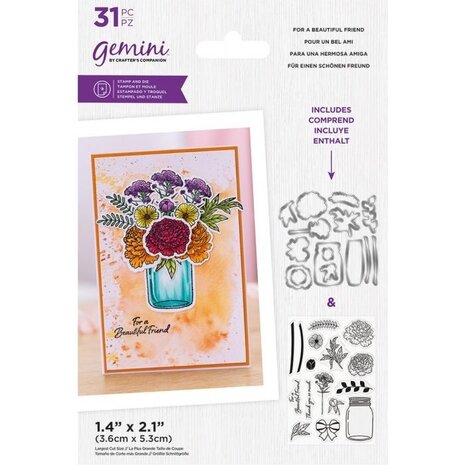 Gemini For a Beautiful Friend Build-A-Bouquet Stamp & Die (GEM-STD-BAB-FABF) (OUTLET)