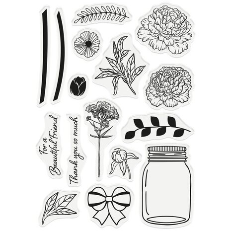 Gemini For a Beautiful Friend Build-A-Bouquet Stamp & Die (GEM-STD-BAB-FABF) (OUTLET)