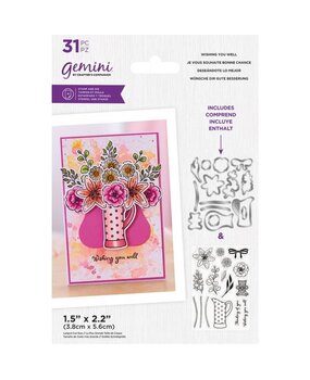 Gemini Wishing You Well Build-A-Bouquet Stamp & Die (GEM-STD-BAB-WYW) (OUTLET)