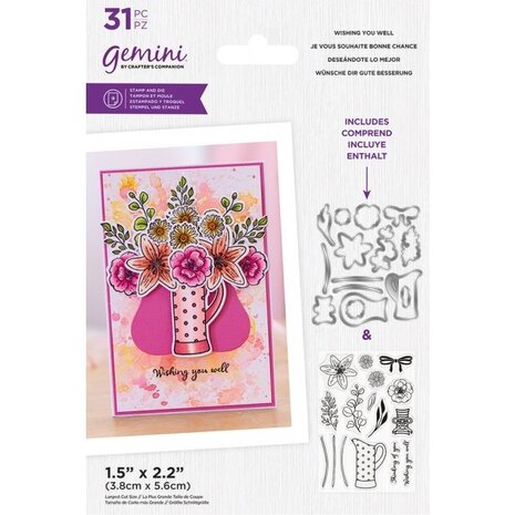 Gemini Wishing You Well Build-A-Bouquet Stamp & Die (GEM-STD-BAB-WYW) (OUTLET)