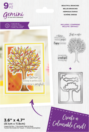 Gemini Colourable Create-a-Card Stamp & Die Beautiful Branches (GEM-STD-BBRAN) (OUTLET)