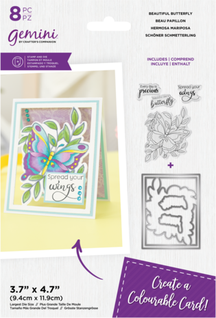 Gemini Colourable Create-a-Card Stamp & Die Beautiful Butterfly (GEM-STD-BEBUT) (OUTLET)
