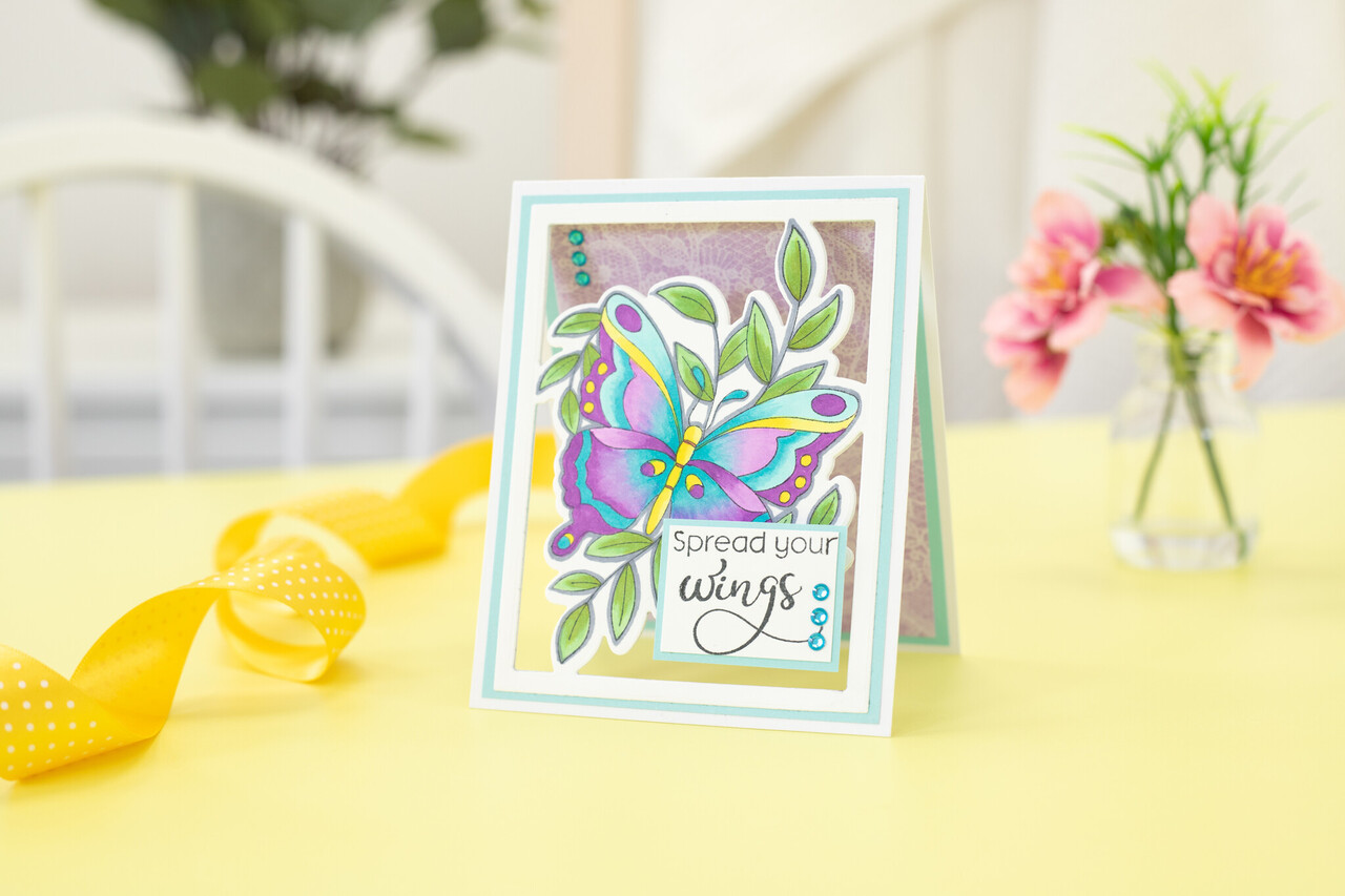 Gemini Colourable Create-a-Card Stamp & Die Beautiful Butterfly (GEM-STD-BEBUT) (OUTLET)