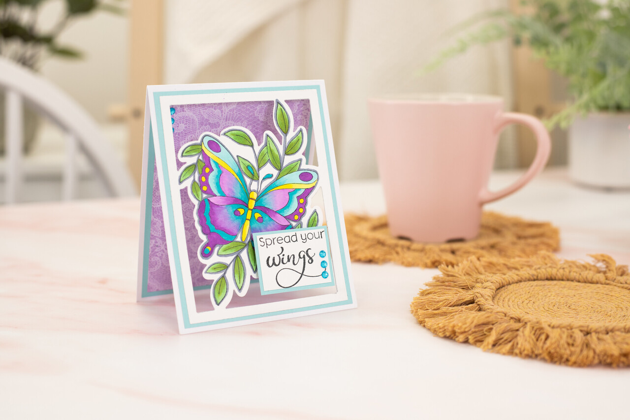 Gemini Colourable Create-a-Card Stamp & Die Beautiful Butterfly (GEM-STD-BEBUT) (OUTLET)