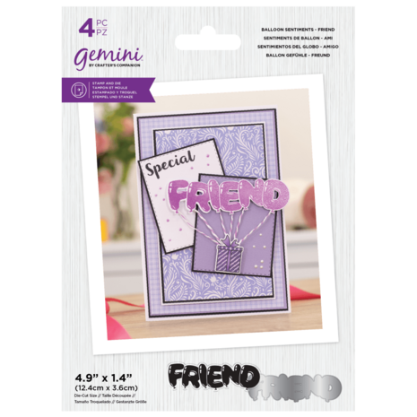 Gemini Balloon Sentiments Friend Stamp & Die (GEM-STD-BSFR) (OUTLET) Gemini Balloon Sentiments Friend Stamp & Die (GEM-STD-BSFR) (OUTLET)