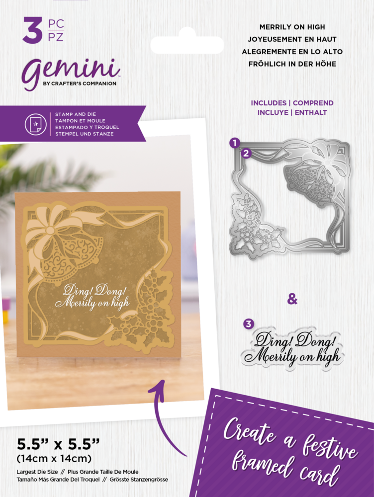 Gemini Decorative Frame Stamp & Die Merrily on High (GEM-STD-DF-MOH) (OUTLET)