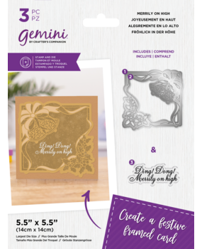 Gemini Decorative Frame Stamp & Die Merrily on High (GEM-STD-DF-MOH) (OUTLET)