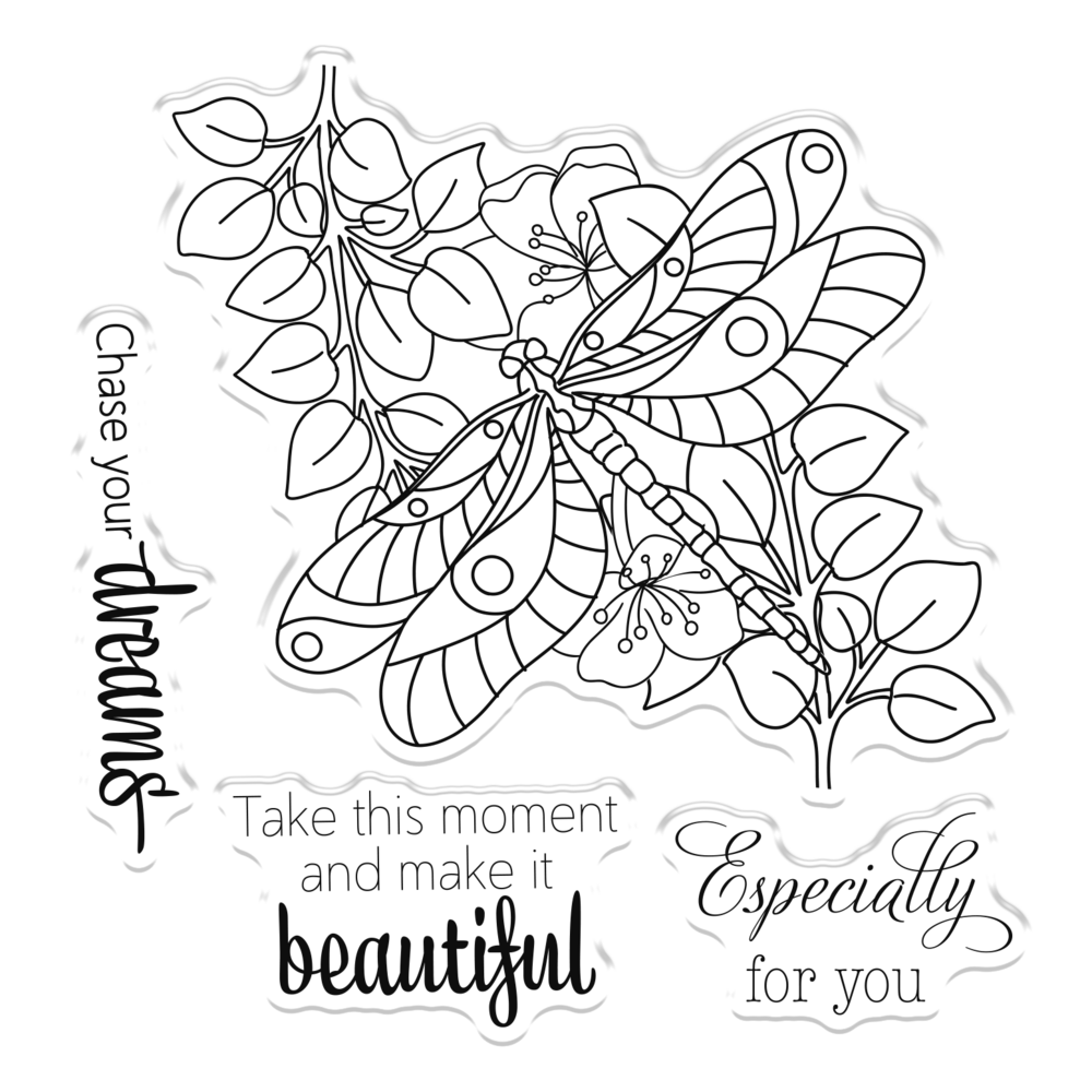 Gemini Colourable Create-a-Card Stamp & Die Dragonfly Dreams (GEM-STD-DRADR) (OUTLET)
