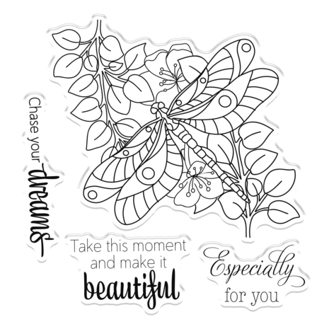 Gemini Colourable Create-a-Card Stamp & Die Dragonfly Dreams (GEM-STD-DRADR) (OUTLET)