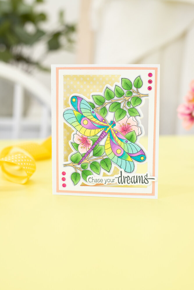 Gemini Colourable Create-a-Card Stamp & Die Dragonfly Dreams (GEM-STD-DRADR) (OUTLET)