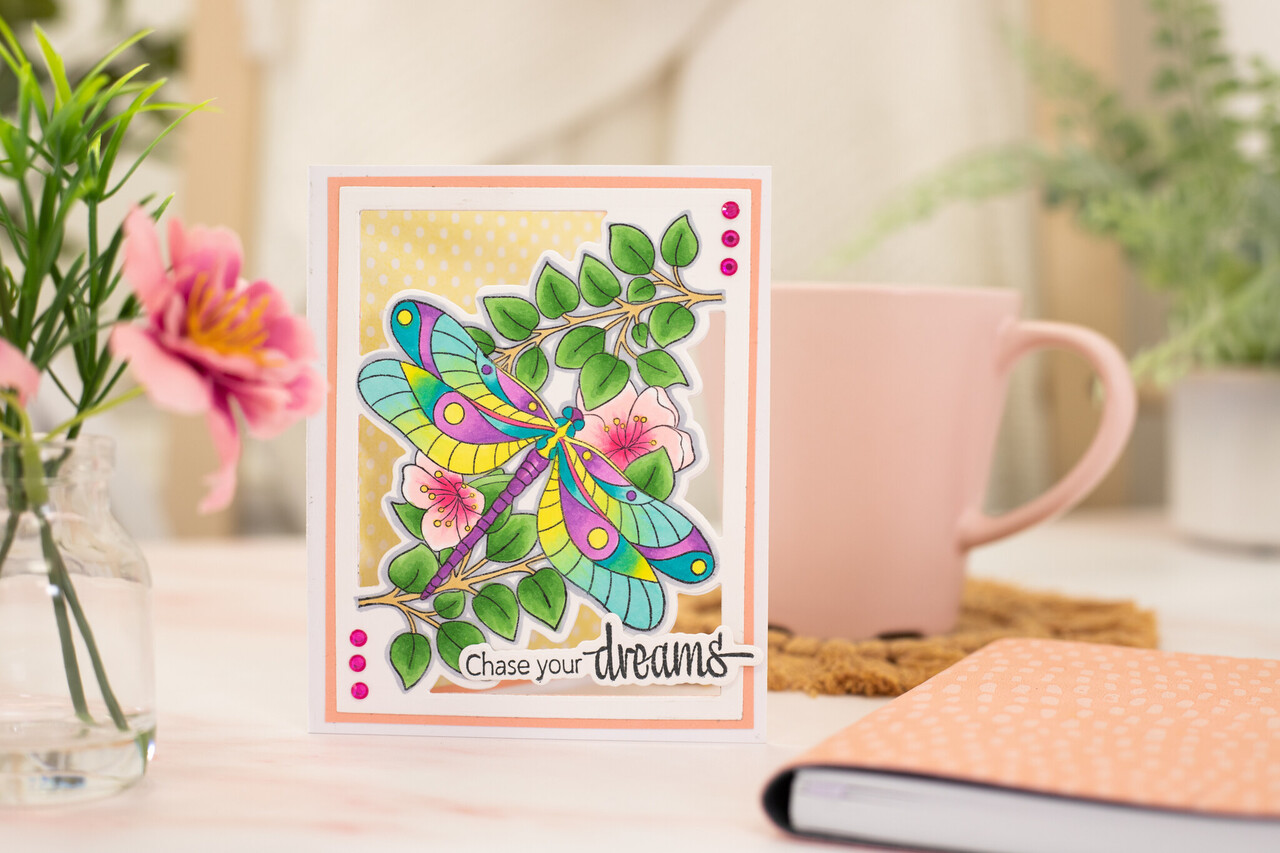 Gemini Colourable Create-a-Card Stamp & Die Dragonfly Dreams (GEM-STD-DRADR) (OUTLET)