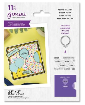 Gemini Reveal Wheel Festive Balloon Stamp & Die (GEM-STD-FBAL) (OUTLET)
