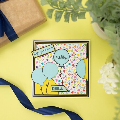 Gemini Reveal Wheel Festive Balloon Stamp & Die (GEM-STD-FBAL) (OUTLET)