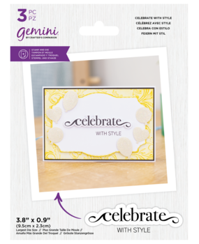 Gemini Fancy Sentiment Stamp & Die Celebrate with Style (GEM-STD-FS-CEWS) (OUTLET)