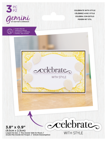 Gemini Fancy Sentiment Stamp & Die Celebrate with Style (GEM-STD-FS-CEWS) (OUTLET)