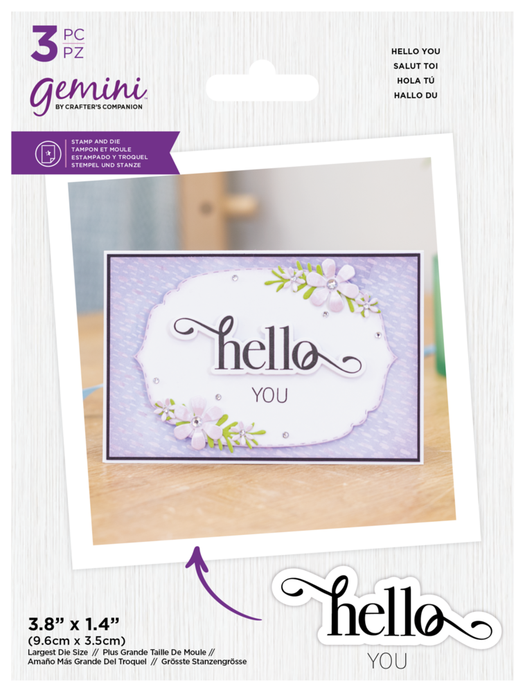 Gemini Fancy Sentiment Stamp & Die Hello You (GEM-STD-FS-HEYO) (OUTLET)