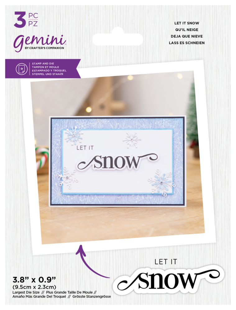 Gemini Fancy Sentiments Stamp & Die Let It Snow (GEM-STD-FS-LEIS) (OUTLET)