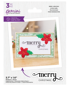 Gemini Fancy Sentiments Stamp & Die Merry Christmas (GEM-STD-FS-MECH) (OUTLET)