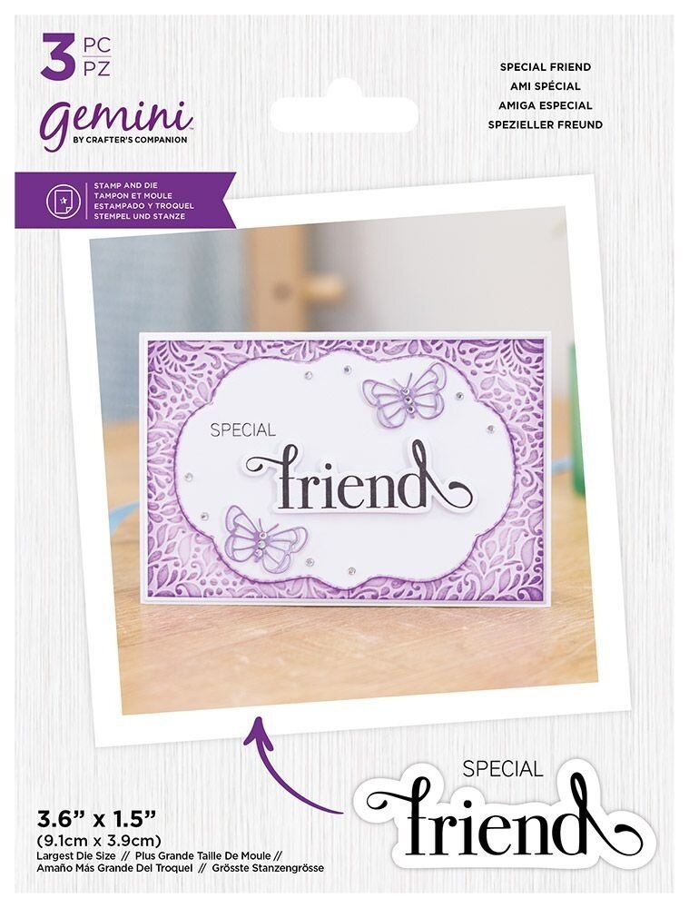 Gemini Fancy Sentiment Stamp & Die Special Friend (GEM-STD-FS-SPFR) (OUTLET)