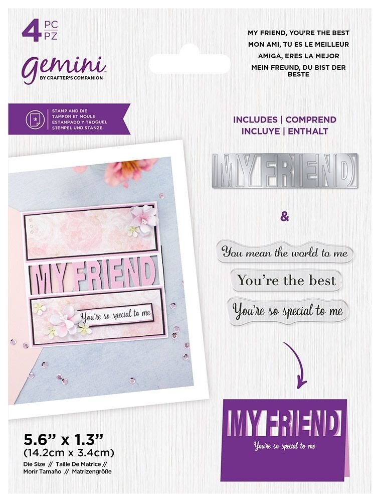 Gemini MY FRIEND You're the Best Stamp & Die (GEM-STD-MFYTB) (OUTLET) Gemini MY FRIEND You're the Best Stamp & Die (GEM-STD-MFYTB) (OUTLET)