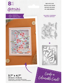 Gemini Colourable Create-a-Card Stamp & Die Sent With Love (GEM-STD-SWL) (OUTLET)