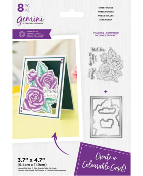 Gemini Colourable Create-a-Card Stamp & Die Sweet Roses (GEM-STD-SWRO) (OUTLET)
