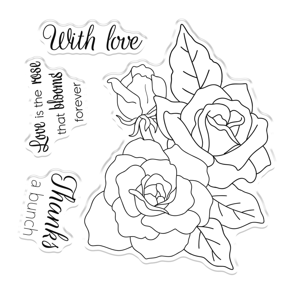 Gemini Colourable Create-a-Card Stamp & Die Sweet Roses (GEM-STD-SWRO) (OUTLET)