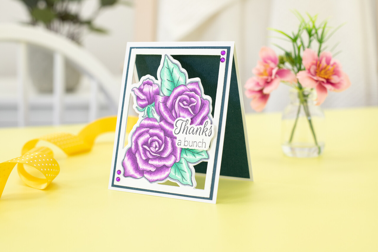 Gemini Colourable Create-a-Card Stamp & Die Sweet Roses (GEM-STD-SWRO) (OUTLET)