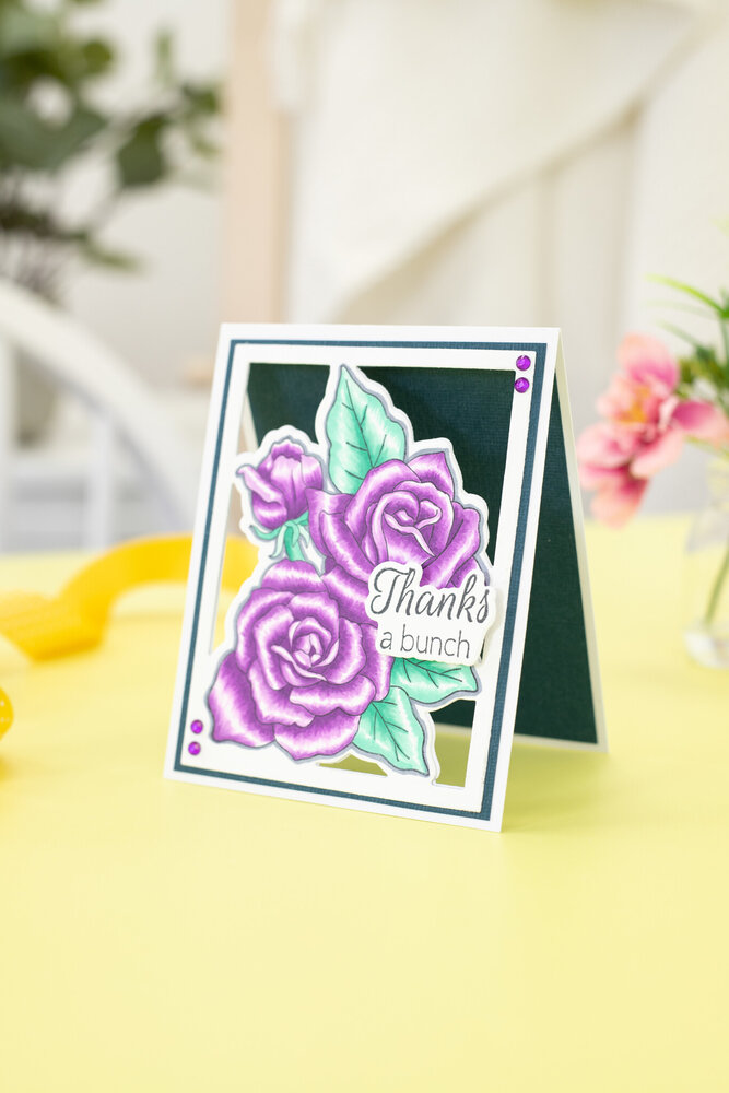 Gemini Colourable Create-a-Card Stamp & Die Sweet Roses (GEM-STD-SWRO) (OUTLET)