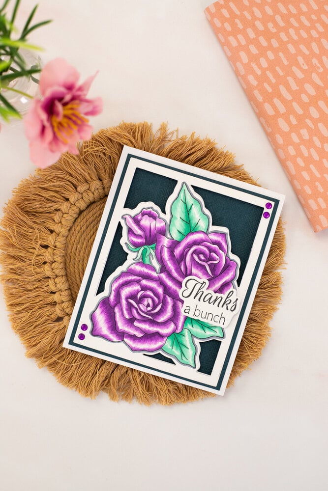 Gemini Colourable Create-a-Card Stamp & Die Sweet Roses (GEM-STD-SWRO) (OUTLET)