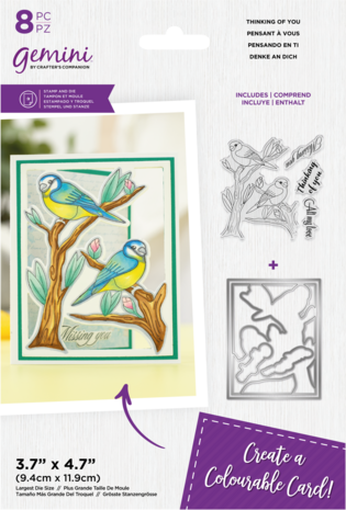Gemini Colourable Create-a-Card Stamp & Die Thinking of You (GEM-STD-TOFY) (OUTLET)