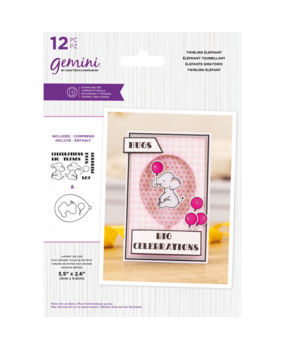 Gemini Twirling Elephant Stamp & Die (GEM-STD-TWIRLET) (OUTLET)