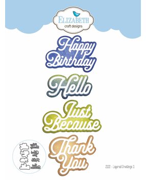 Elizabeth Craft Designs Evening Rose Dies Layered Greetings 1 (2122) (OUTLET)