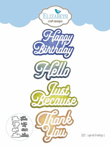 Elizabeth Craft Designs Evening Rose Dies Layered Greetings 1 (2122) (OUTLET)