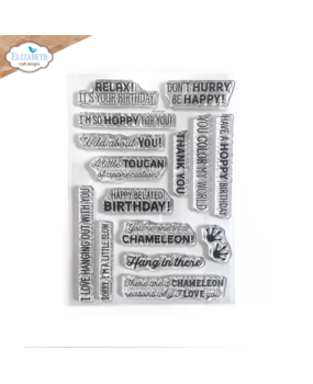 Elizabeth Craft Designs Jungle Party Stamp Jungle Sentiments (CS349) (OUTLET)