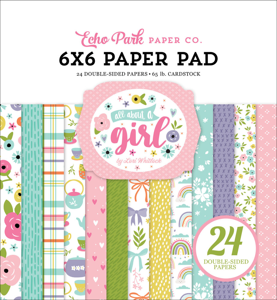 Echo Park All About A Girl 6x6 Inch Paper Pad (AAG282023) (OUTLET)